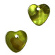 Shell charm round 8mm Heart 9-11mm Olive green
